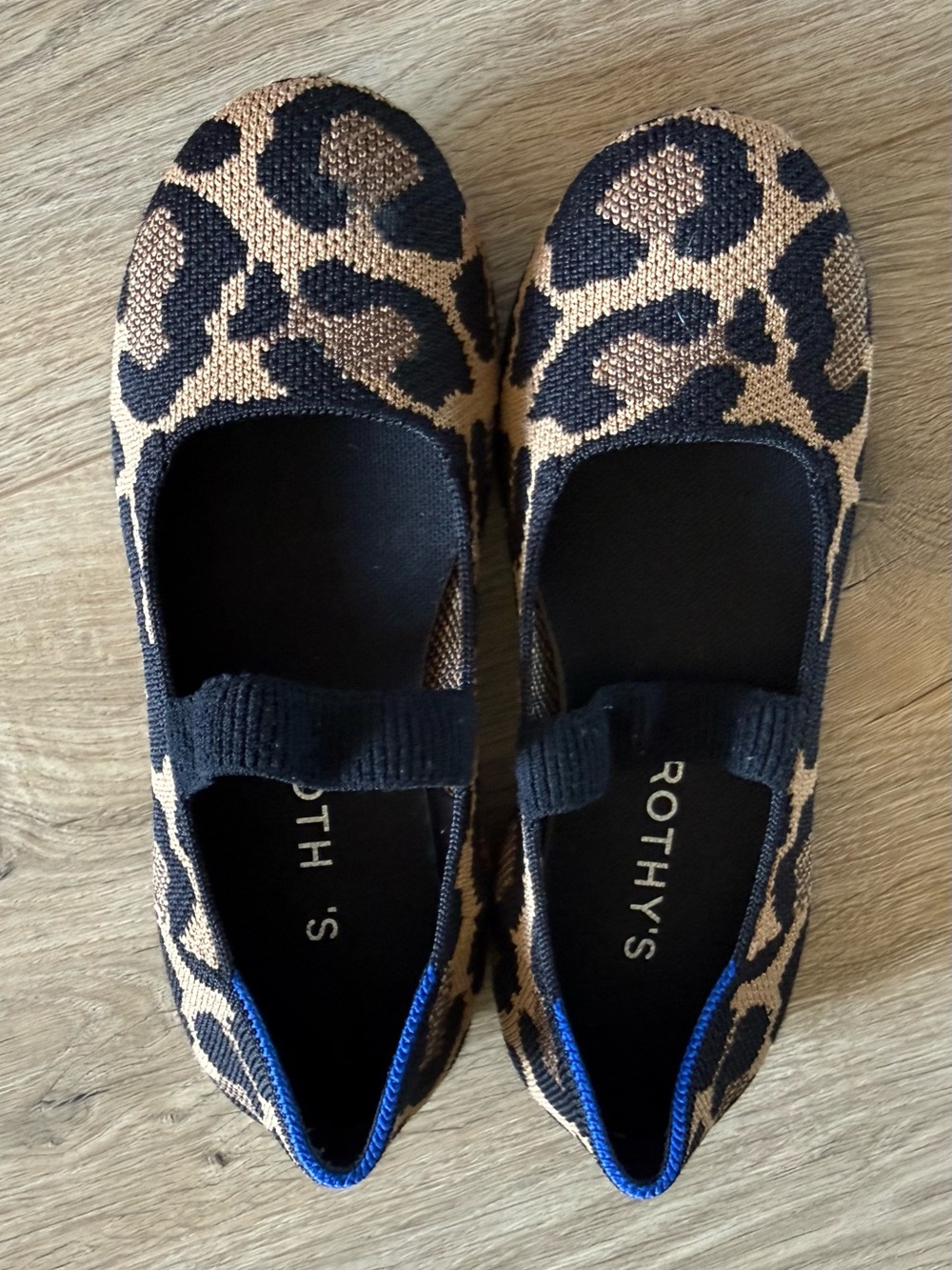 Rothy's Leopard Mary Jane Flats - Black and Tan